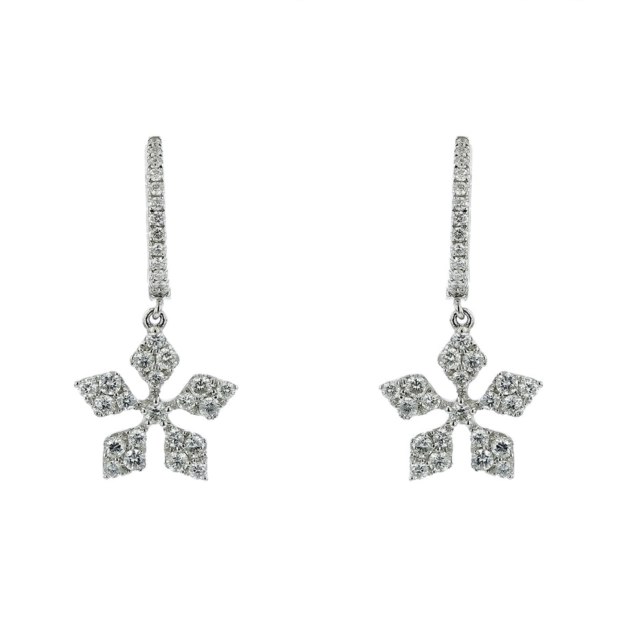0.81ct Diamond Drop Earrings in 14K White Gold
