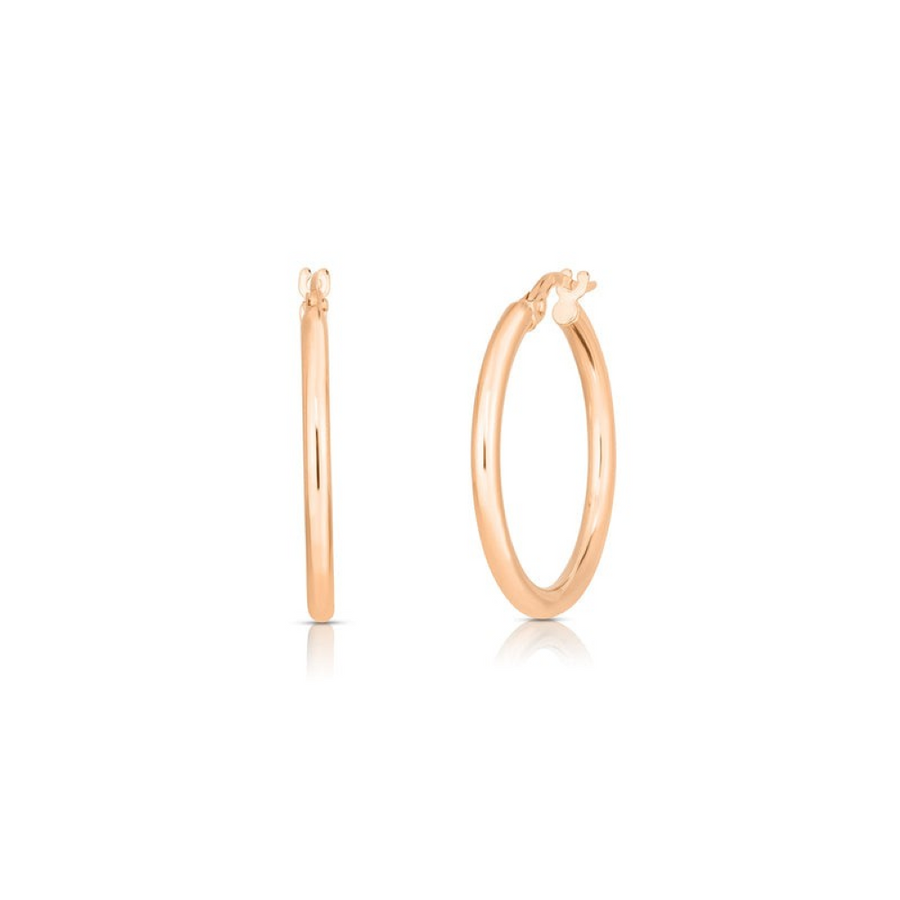 25mm Hoop Earrings in 18k Rose Gold