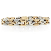 9.5mm Link Bracelet in Platinum and 14K Rose Gold, 7.5"