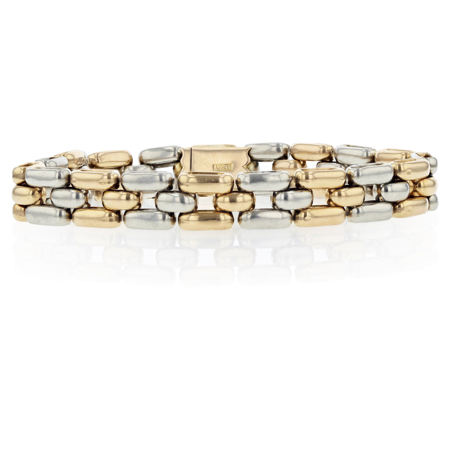 9.5mm Link Bracelet in Platinum and 14K Rose Gold, 7.5"