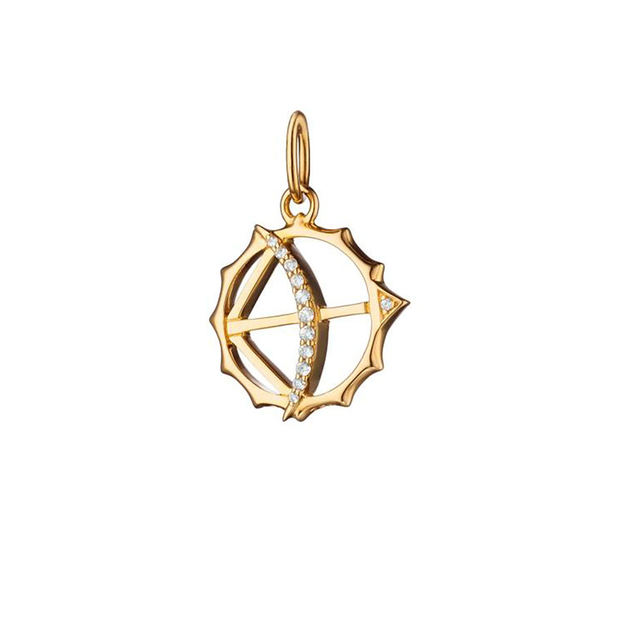 0.72Ct Diamond Mini Apollo Bow and Arrow Charm in 18K Yellow Gold
