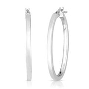 Small Hoop Earrings in 18K White Gold