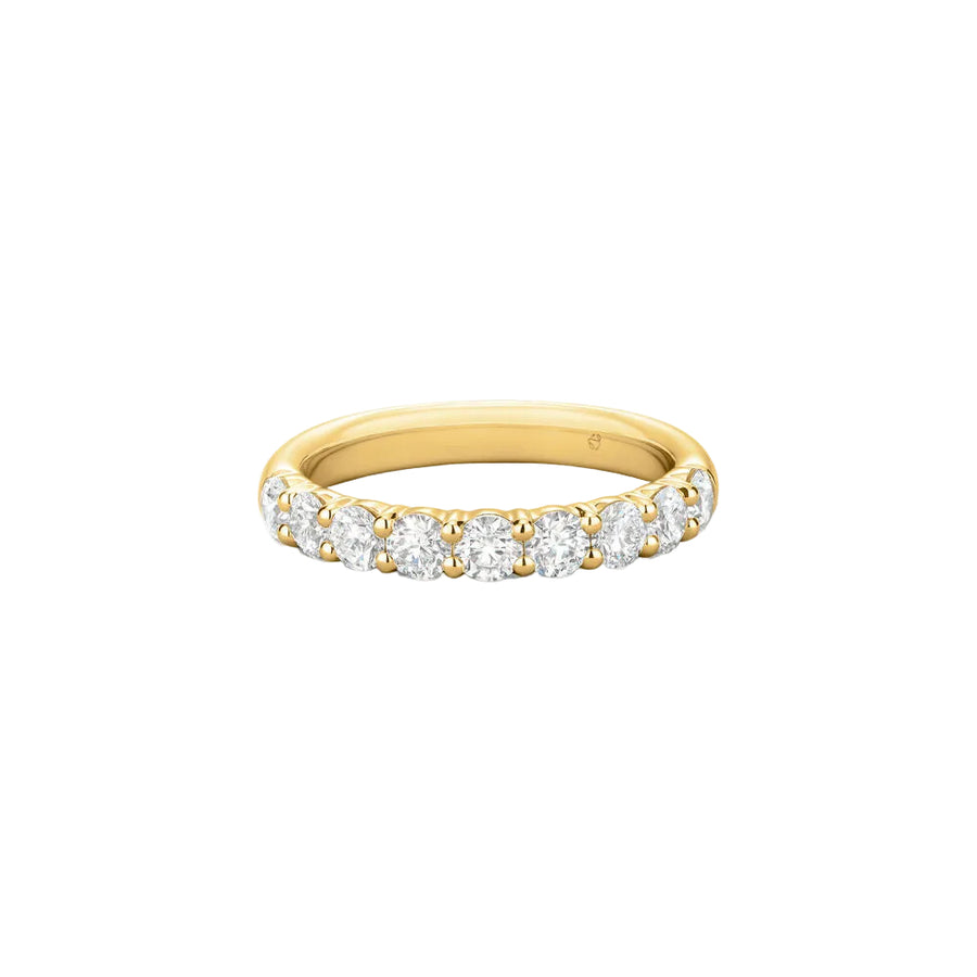 Signature 0.90-1.05ct Diamond 9 Stone Band in 18K Yellow Gold, size 6.5