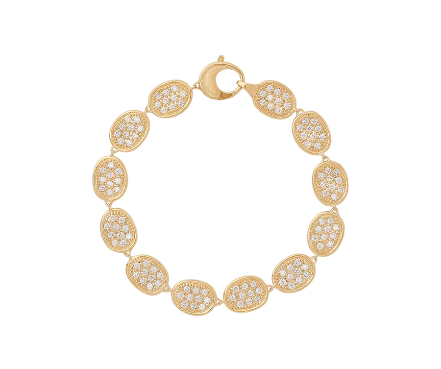 Lunaria 2.40ct Diamond Pavé Bracelet 18K Yellow Gold, 7.25"