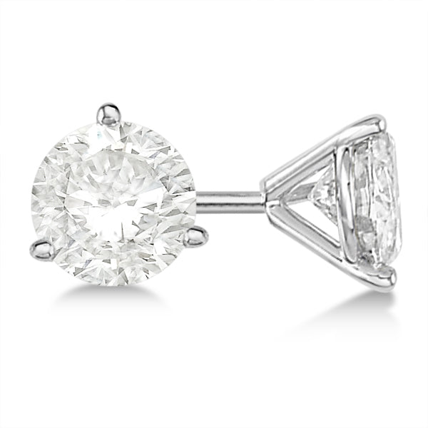 1.50ct Round Diamond 3-Prong Stud Earrings in 14K White Gold