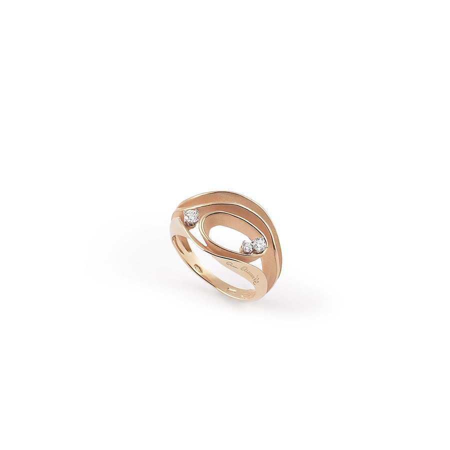 Dune 0.16ct Diamond Ring in 18K Orange Apricot Gold, size 6.75