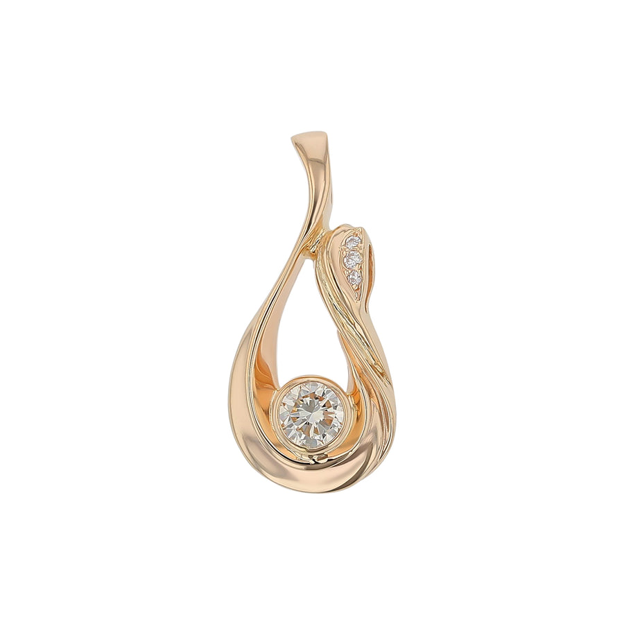 0.59ct Diamond and 0.61ct Diamond Slide Pendant in 14K Yellow Gold, without chain