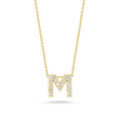 Tiny Treasures 0.08ct Diamond Love Letter "M" Pendant in 18K Yellow Gold on 16-18" chain