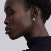 Caviar Gold Half Bead Huggie Hoop Earrings in 18K Yellow Gold