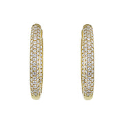 Moonlight Pave Inside-Out Oval Hoop Earrings