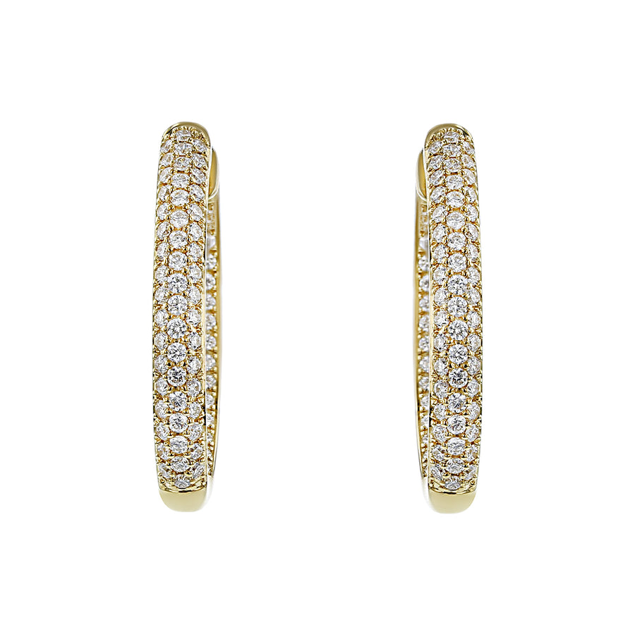 Moonlight Pave Inside-Out Oval Hoop Earrings