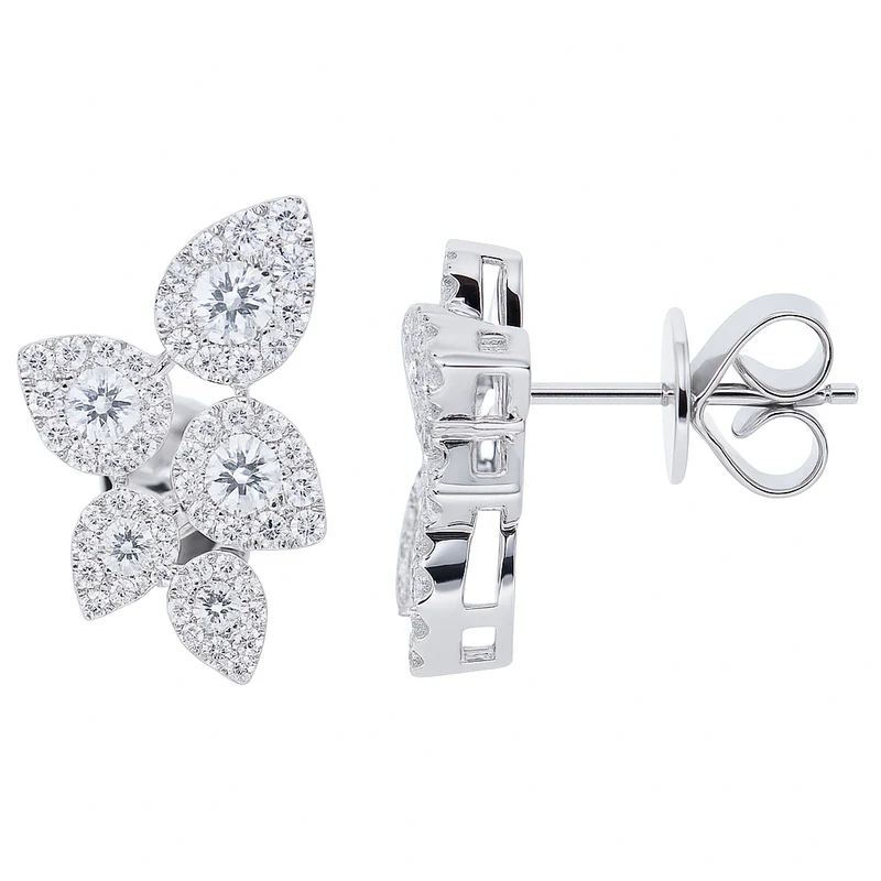 1.23ct Diamond Stud Earrings in 18K White Gold