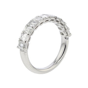 Grand Aire Emerald Cut Diamond Wedding Band in Platinum, Size 6