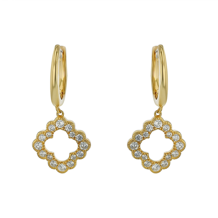 0.55ct Diamond Drop Earrings in 14K Yellow Gold