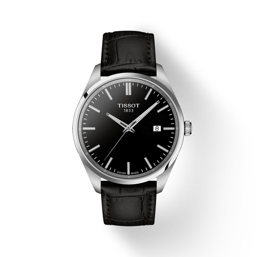 40mm PR 100 Quartz Watch with Black Dial in Stainless Steel, Strap