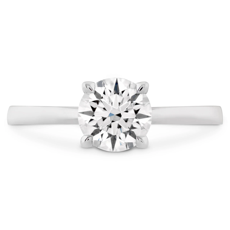 Serenity 2.45-2.59ct Round Brilliant Diamond Solitaire Ring in 18K White Gold, size 6.5