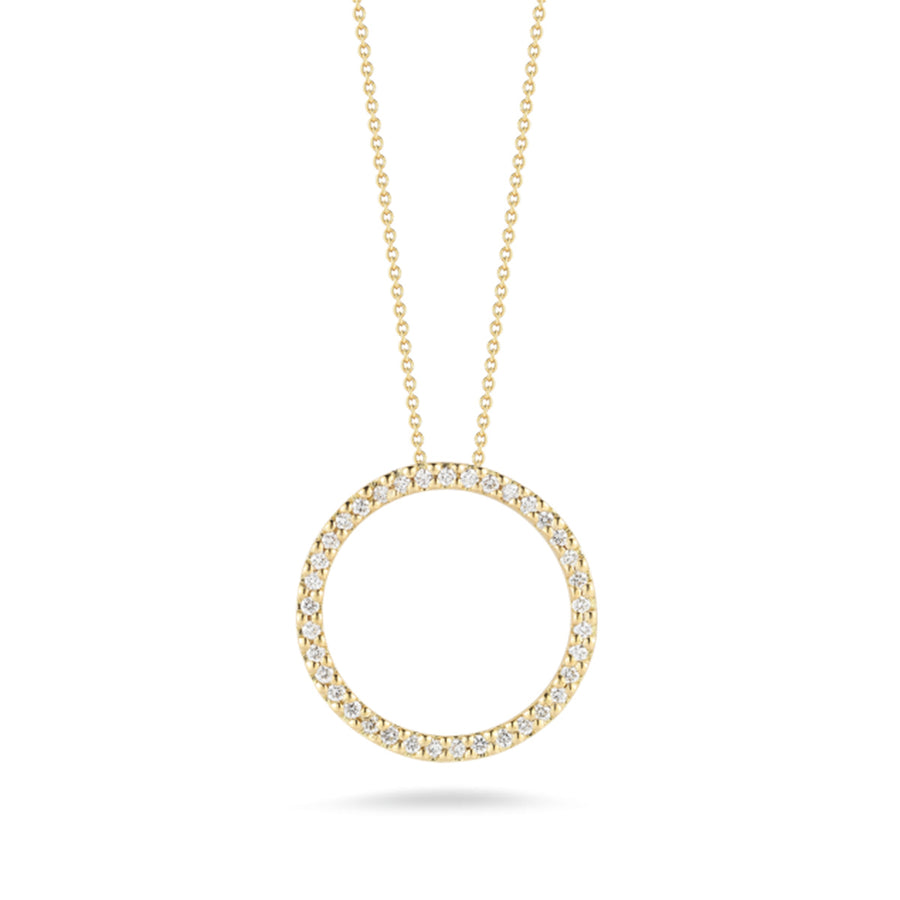 Tiny Treasures 0.26ct Diamond Circle Pendant in 18K Yellow Gold, 18" chain
