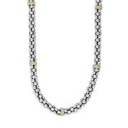 Gold Station Caviar Beaded Necklace 5mm