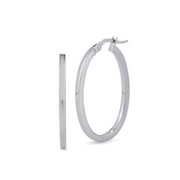 Small Hoop Earrings in 18K White Gold