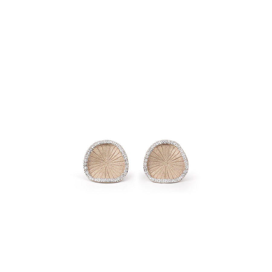 Sultana 0.14ct Diamond Stud Earrings in 18K Natural Beige Gold