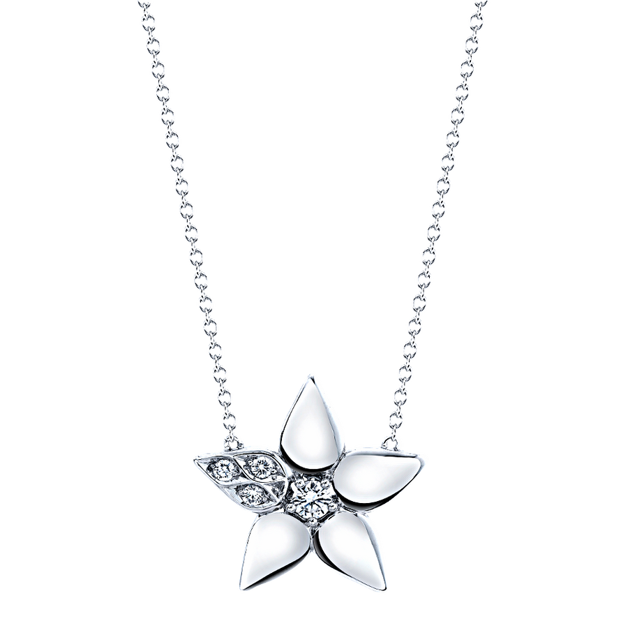 Lily Artisan Pave 0.25ct Diamond Necklace in 18K White Gold, 16-18"