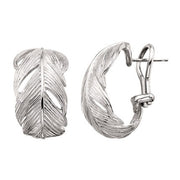 Narrow Feather Earrings in Sterling Silver