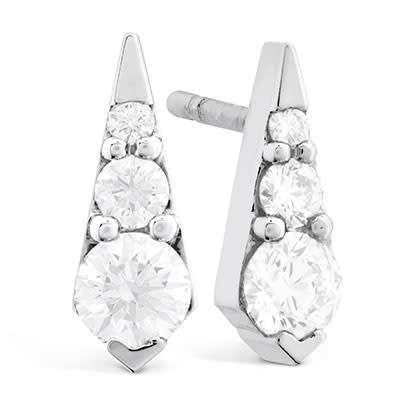 Triplicity 0.38-0.45ct Diamond Drop Earrings in 18K White Gold