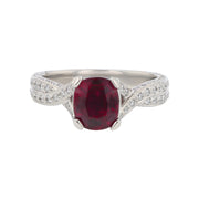 Mozambique Ruby and Diamond Ring in Platinum