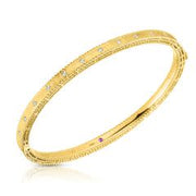 Princess 0.17ct Round Diamonds 3.9mm Bangle Bracelet in 18K Yellow Gold