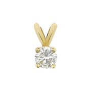 14K Yellow Gold Brilliant Diamond Solitaire Pendant