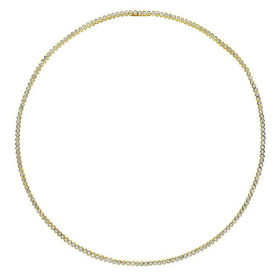 Bezel Set Round Diamond Choker Necklace