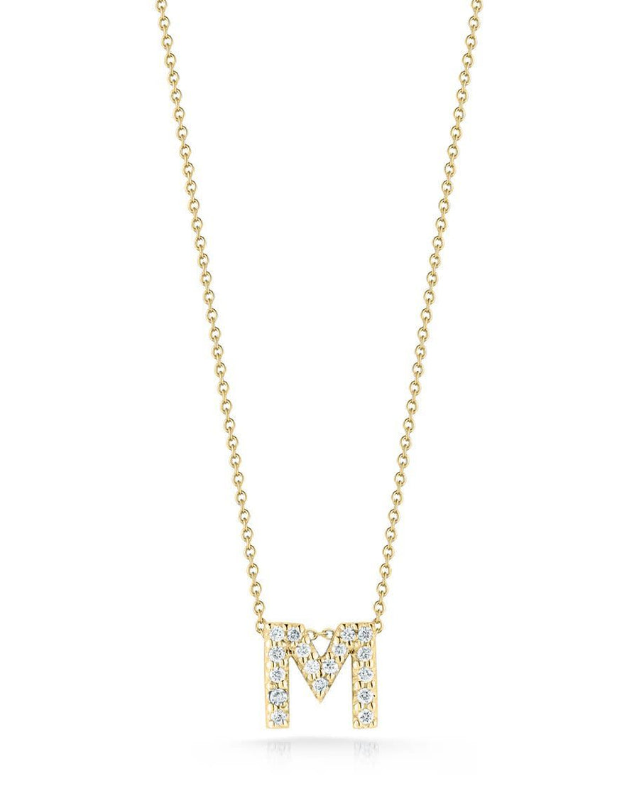 Tiny Treasures 0.08ct Diamond Love Letter "M" Pendant in 18K Yellow Gold on 16-18in Chain