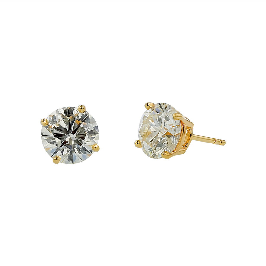 3.84ct Diamond Stud Earrings in 14K Yellow Gold