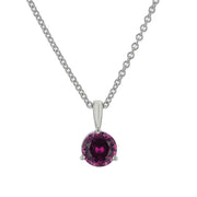 1.01ct Umba Garnet Solitaire Pendant in 18K White Gold, 18" chain