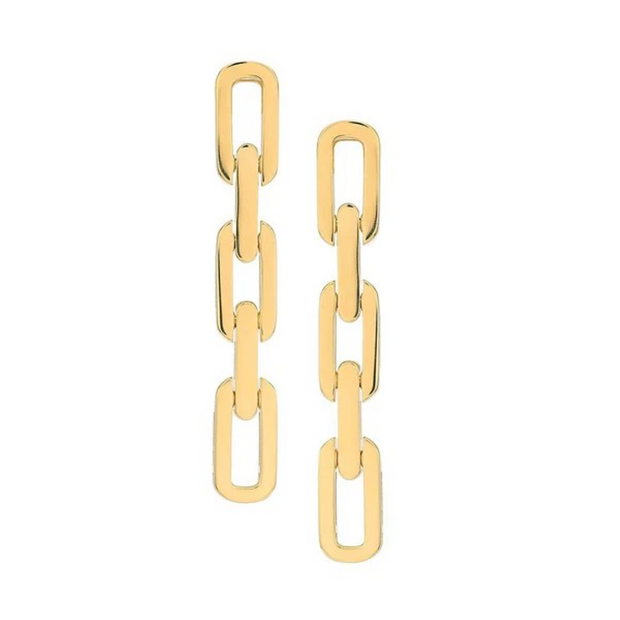 Navarra 3 Link Drop Earrings in 18k Yellow Gold