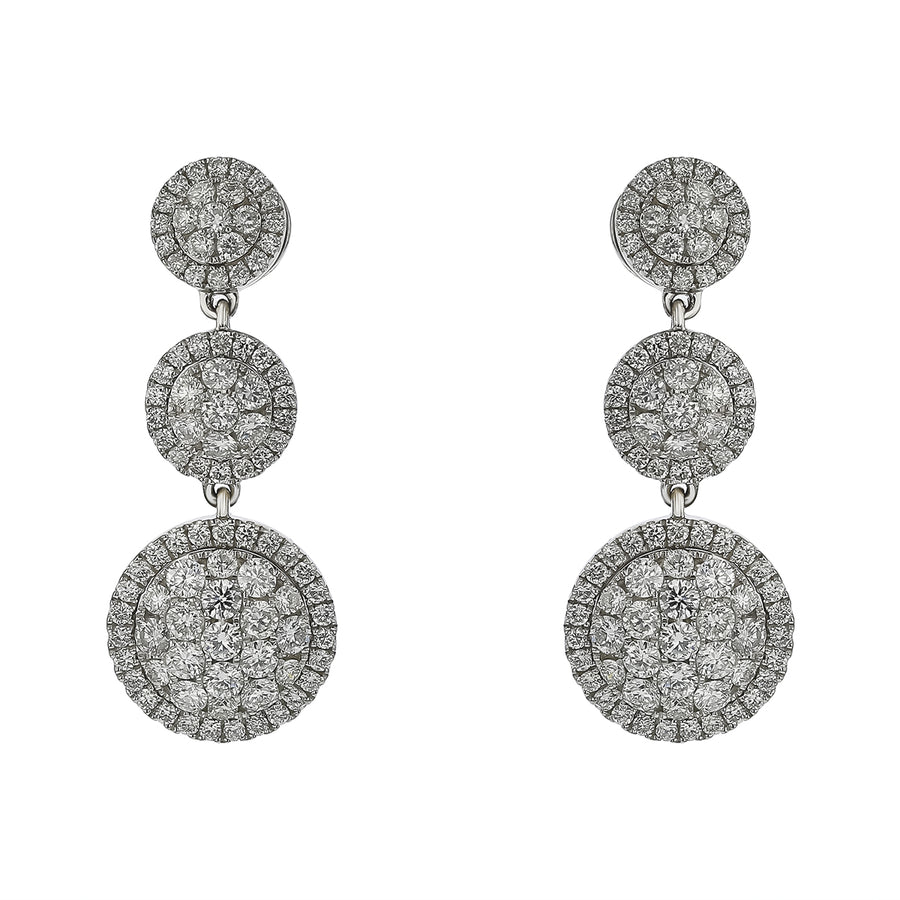 3.10ct Diamond Drop Earring in 14K White Gold