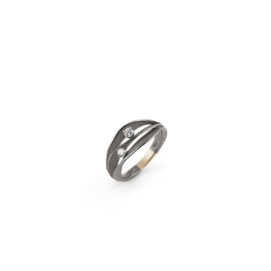Dune 0.14ct Diamond Ring in 18K  Black Lava Gold, size 6.5