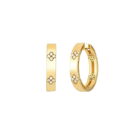 Love in Verona 0.12ct Diamond Hoop Earrings in 18K Yellow Gold