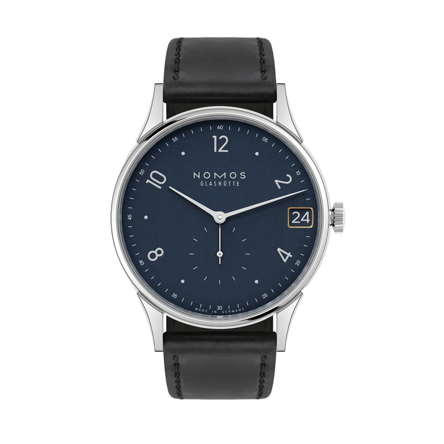 39.5mm Minimatik Watch with Dark Blue Dial in Stainless Steel, Strap