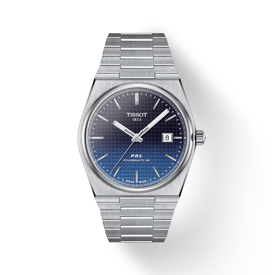 40mm PRX Powermatic 80 Watch with Gradiant Black Dial in Stainless Steel, Bracelet