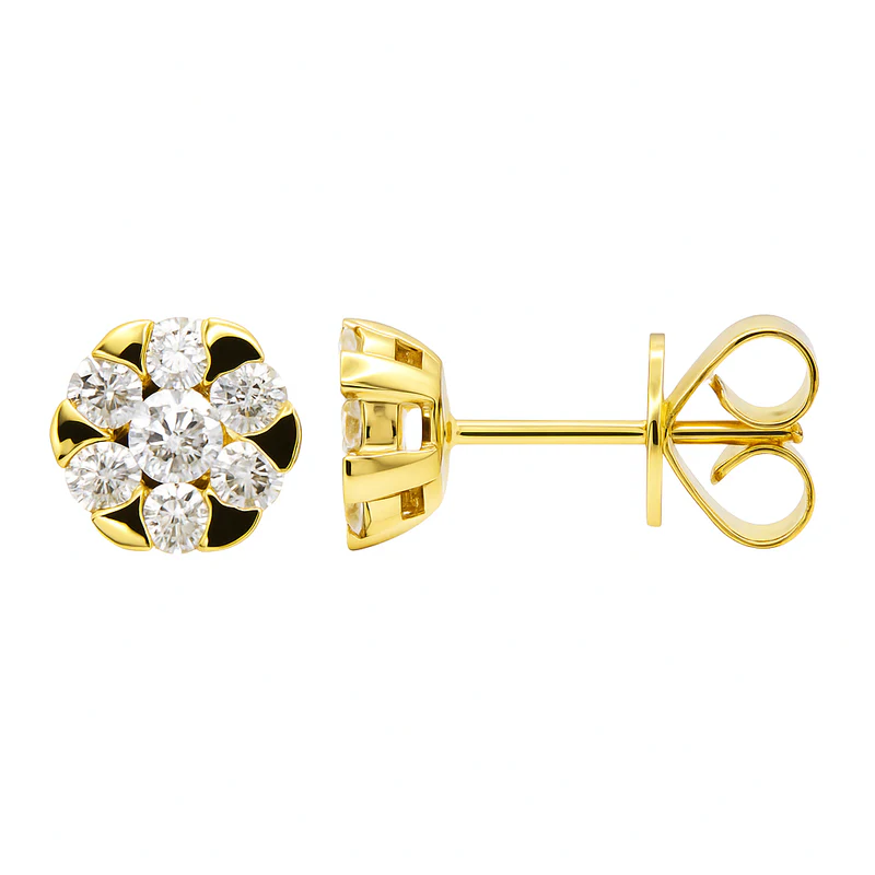 0.66ct Diamond Stud Earrings in 18K Yellow Gold
