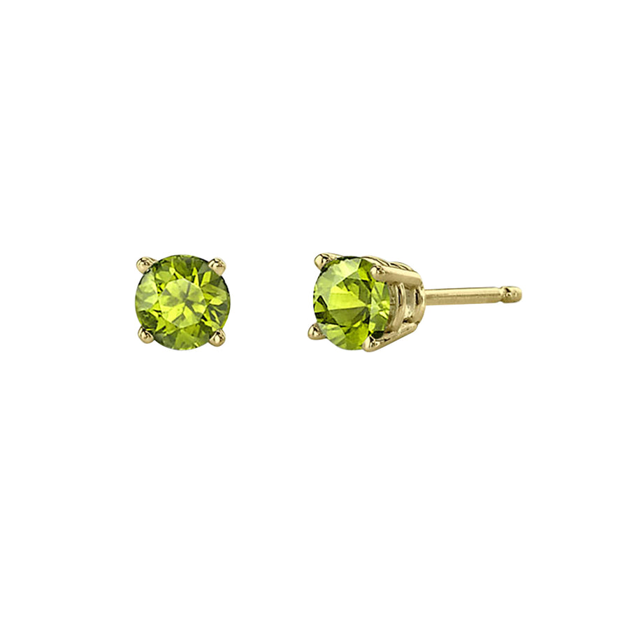 Peridot 14K Yellow Gold Stud Earrings