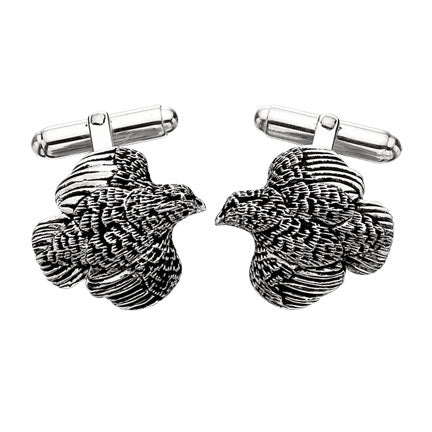 Sterling Silver Gentlemen's Quail Cuff Links