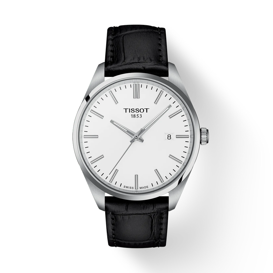 40mm PR 100 Quartz Watch with White Dial in Stainless Steel, Strap