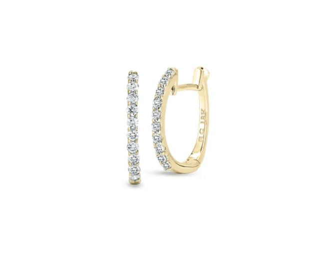 0.20Ct Round Diamond Baby Hoop Earring in 18K Yellow Gold