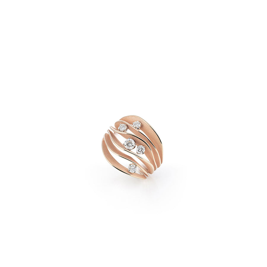 Dune Precious 0.55ct Diamond Ring in 18K Pink Champagne Gold, size 7