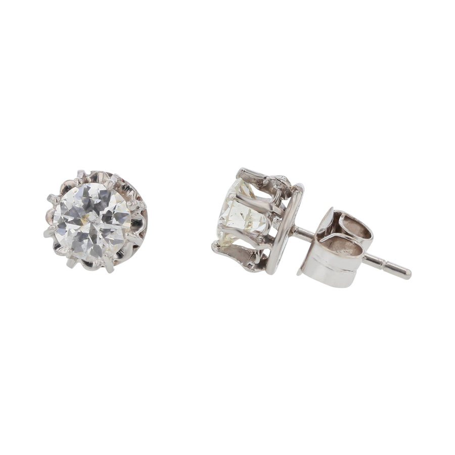 2.08ct Round Diamond I-J/SI1-SI2 Studs in Platinum