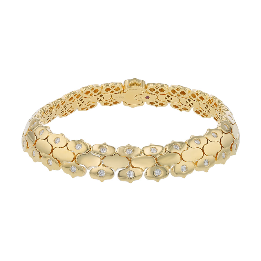 Cobra 1.51ct Diamond Cuff Bracelet in 18K Yellow Gold, 7in