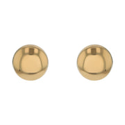 Flat Round Pepple Stud Earrings in 14K Yellow Gold