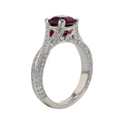 Mozambique Ruby and Diamond Ring in Platinum